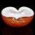 Mid-Century Modern Vintage Murano Barbini Orange White Gold Flecks Italian Art Glass Midcentury Bowl Ashtray Dish For Sale - Image 3 of 9