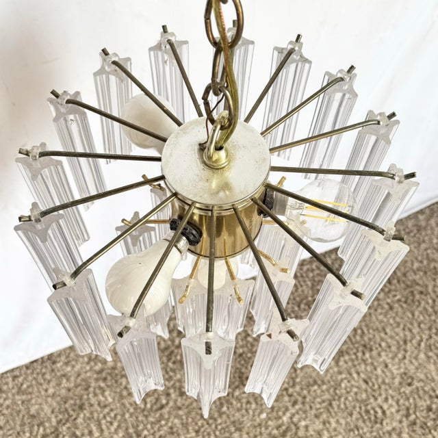 Art Deco Hanging Lucite Chandelier For Sale - Image 9 of 12