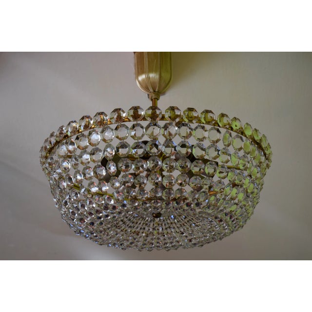 Metal Crystal Chandelier from Lobmeyr, 1950s For Sale - Image 7 of 7