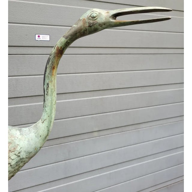 Antique Bronze Statue of a Crane For Sale - Image 6 of 8
