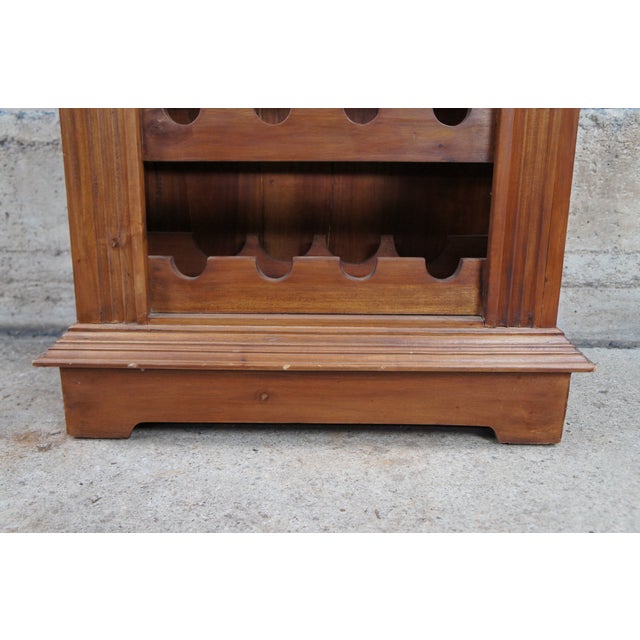 Traditional Mahogany 12 Bottle Wine Rack Holder Bar Cabinet Storage Stand For Sale - Image 4 of 12