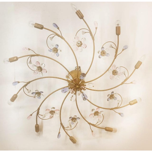10-Light Ceiling Lamp with Coloured Crystals For Sale - Image 17 of 17