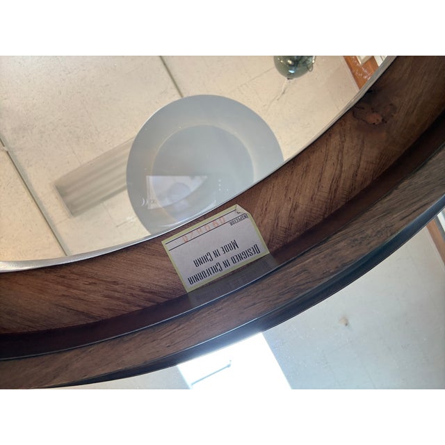 Crate & Barrel Halo Glass + Wood Dining Table For Sale - Image 11 of 12