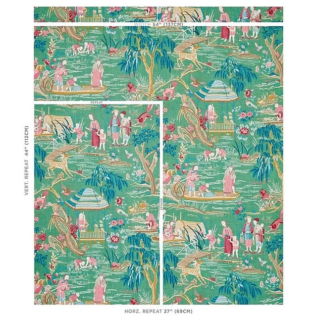 Based on a document from the 1950s and rendered in sublime color combinations, this take on traditional chinoiserie is a...