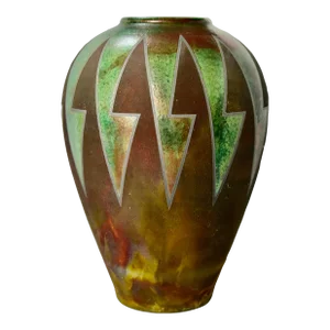 Contemporary R. Kevin Kelley Raku Studio Art Boho Chic Organic Modern Earthenware Ceramic Pottery Vase