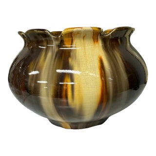 Vintage Antique Onyx Art Pottery Jardiniere Vase For Sale