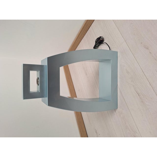 Table Lamp in Blue Lacquered Wood attributed to Andrea Anastasio for Zenith, 1980s For Sale - Image 12 of 18