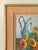 Mid-Century Modern French Mid-Century Floral Still Life in Orange and Blues Oil on Board, Initialed, Dated 1957 For Sale - Image 3 of 13