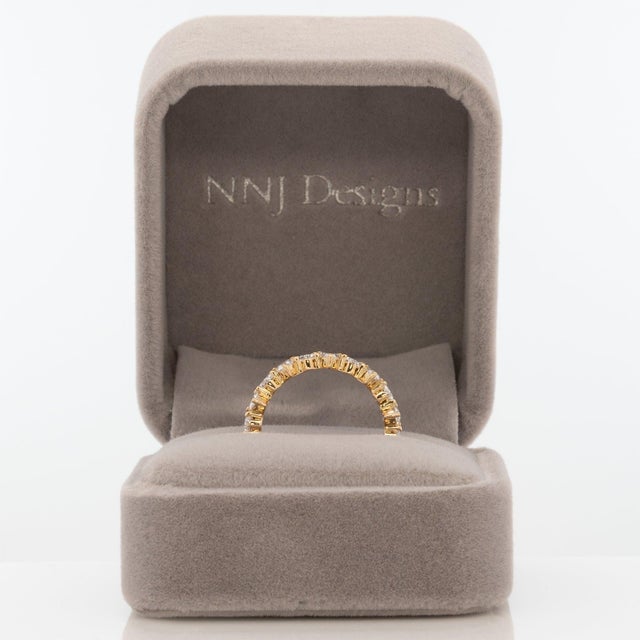 1.9Ct Diamond Band With Pear Lab Grown Diamonds in Solid 14k Gold, Pear Cut, Size 6.75 For Sale - Image 4 of 9