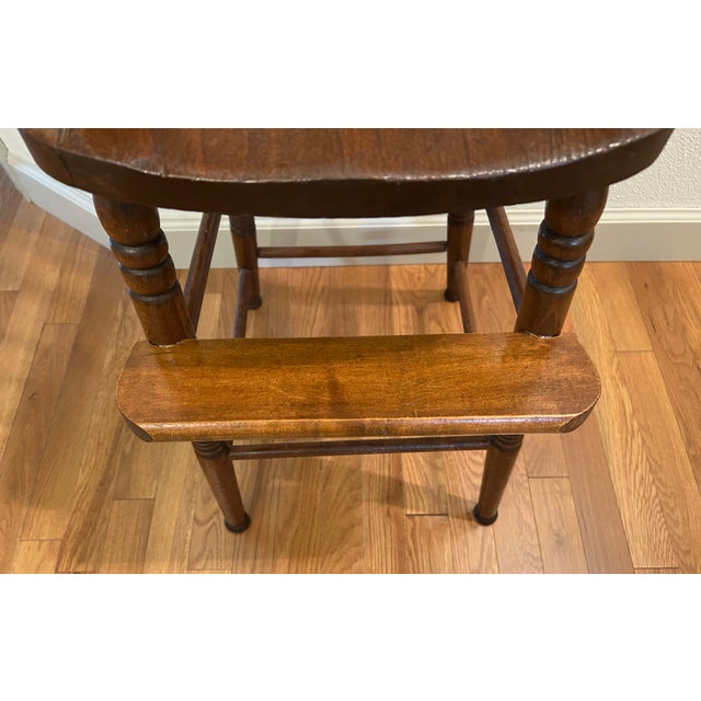 Antique Americana Farmhouse Style Youth / Childs Press Back High Chair 39" Tall For Sale - Image 10 of 11