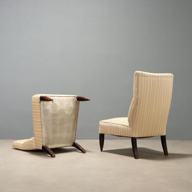 Cream Vintage Italian Wooden Armchairs, 1960s For Sale - Image 8 of 9
