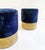 20th Century Modernist Brass and Blue Velvet Stools, Italy, 2000s, Set of 2 For Sale - Image 6 of 7