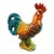 Mid-20th-Century Glazed Ceramic Rooster Figurine For Sale
