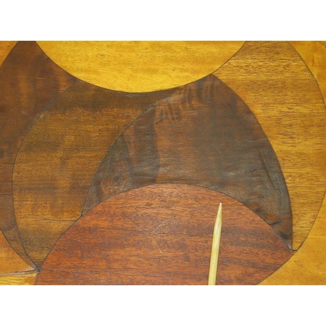 Mid 20th Century Rare Art Deco, Circle Marquetry Wooden Tray Mod Era, Mid Century Modern For Sale - Image 16 of 18