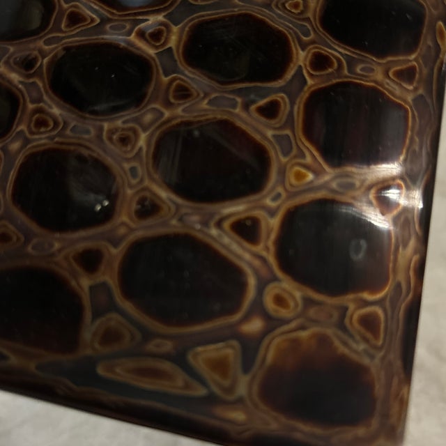 Honeycomb Lacquer Box, 9x9x2.5" For Sale - Image 10 of 12