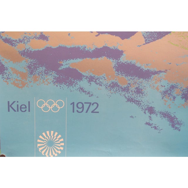 Mid-Century Modern Original Vintage 1972 Munich Olympic Poster, Sailing (Medium) For Sale - Image 3 of 6