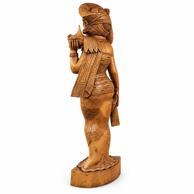 Mas Bali, Woman with Offerings, 1940s, Wood For Sale - Image 4 of 10