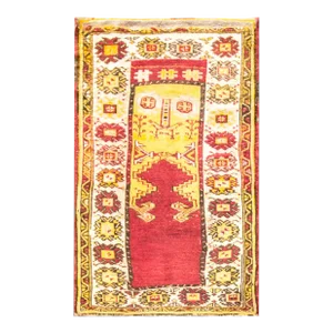 Antique Anatolian Oushak Rug Oriental Rug