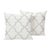 This pillow features Tangier Embroidery with a Knife Edge finish. Mod meets Moroccan in this geometric pattern. A fretwork...