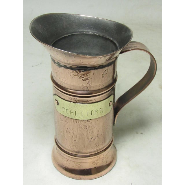 French Polished Copper Half Liter Jug For Sale - Image 15 of 17