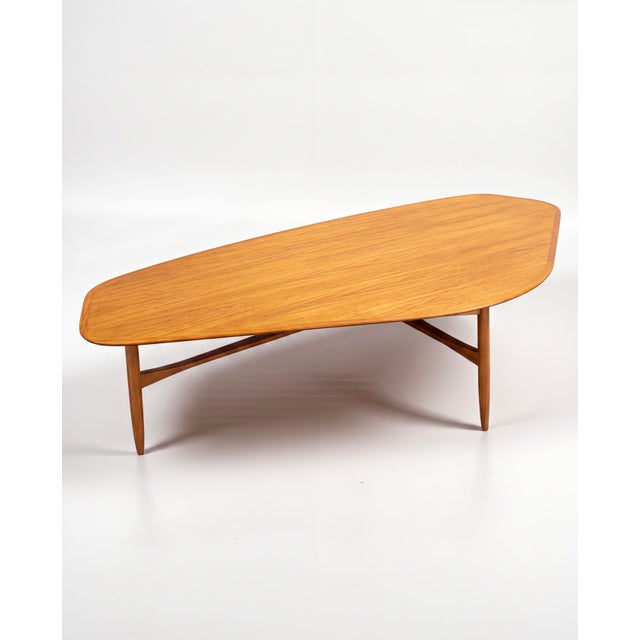 Mid-Century Modern Mid-Century Scandinavian Modern Boomerang Teak Coffee Table by Svante Skogh for Laauser, 1950s For Sale - Image 3 of 12