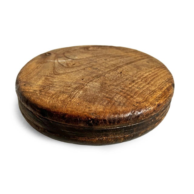 Indian Antique India Rustic Wood Tobacco Container For Sale - Image 3 of 5