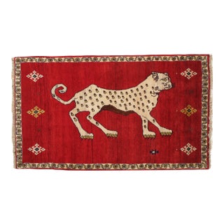 Vintage Hand-Knotted Persian Gabbeh Rug 3'7" X 6'1" For Sale