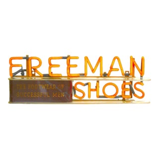 Early Neon Advertising Sign, 1930s, Freeman Shoes, 'Footwear of Successful Men' For Sale