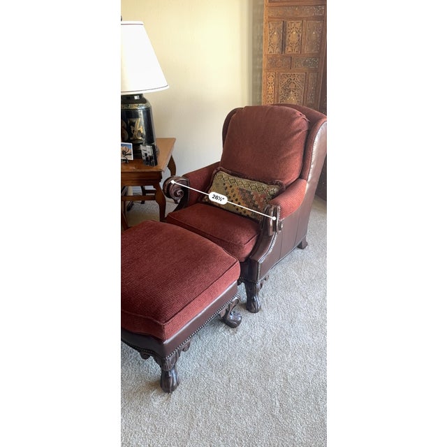 English Stanford Chair and Ottoman For Sale - Image 3 of 8