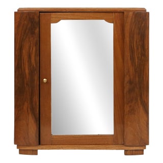 Small Art Deco Cabinet in Wood with Mirror, 1930 For Sale