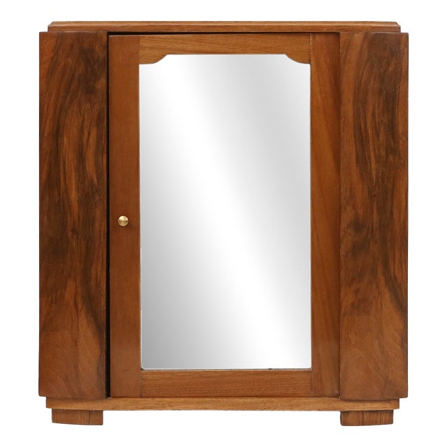 Small Art Deco Cabinet in Wood with Mirror, 1930 For Sale