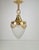 Vintage French Brass Ceiling Lamp with Sanded Glass Shade, 1950s For Sale - Image 9 of 13