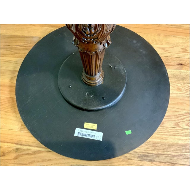 Vintage Round Mahogany Pedestal Inlaid Maitland Smith Side Table For Sale In New York - Image 6 of 10