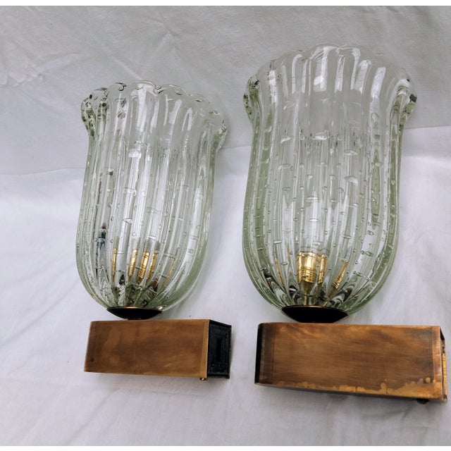 Wall Lights from Barovier & Toso, 1980s, Set of 2 For Sale - Image 3 of 12