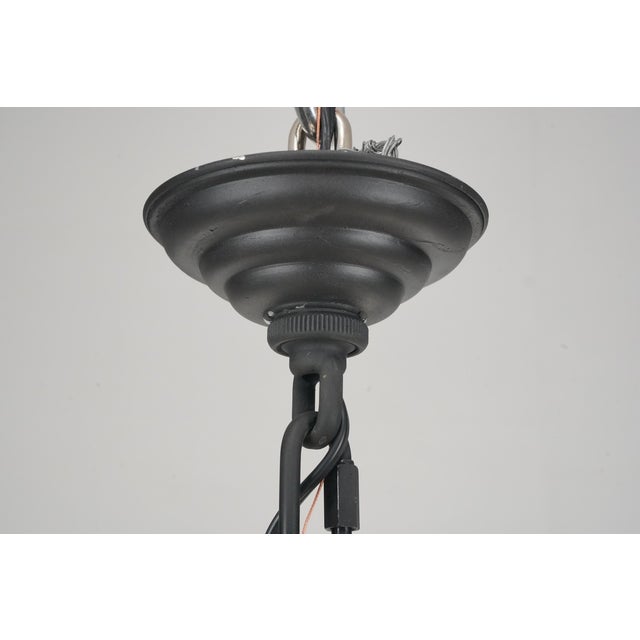 Mid 20th Century Restored 20 In. Holophane Glass Paris Street Light Pendant Fixture For Sale - Image 11 of 14