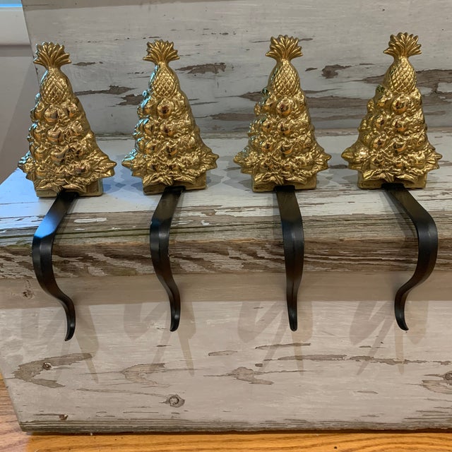 1990s Brass Williamsburg Virginia Metalcrafters Tree Christmas Stocking