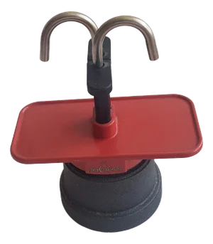 Red and Black Espresso Screw Pots, Set of 2