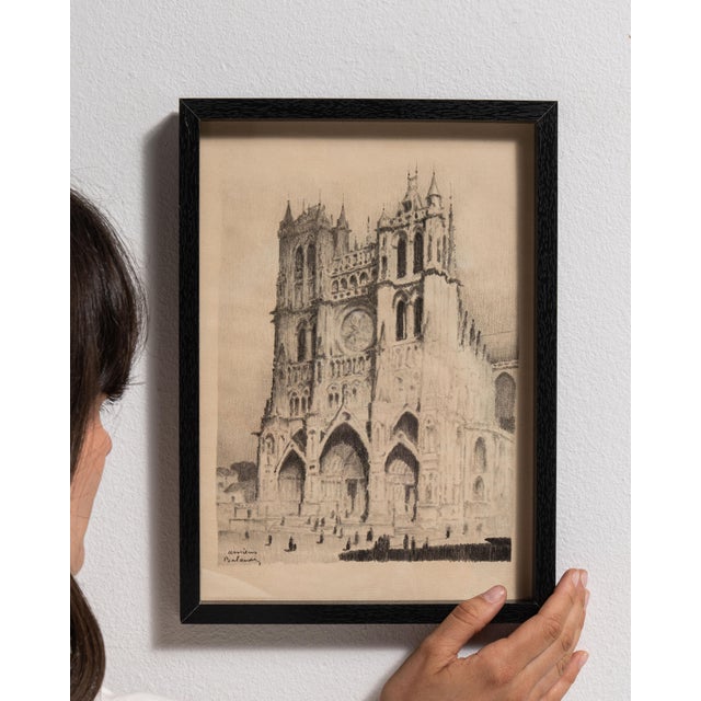 This early 20th century drawing from France is a drawing, housed in a glass frame. Its signed detailing gives the piece a...