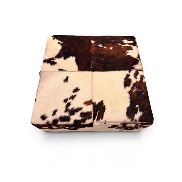 Postmodern Cowhide Ponyhair Ottoman from Natuzzi, Italy, 1970 For Sale - Image 3 of 7