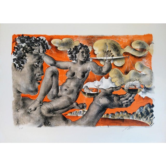 Hans Erni, Dames des Décans, Balance, Lithograph For Sale - Image 4 of 4