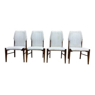 Mid Century Modern Arne Vodder for Lane Furniture Walnut High Back Dining Chairs For Sale