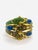 Bochic ‘Capri’ Vintage Natural Sapphire, Ruby & Emerald Cuff 18K Gold & Silver For Sale - Image 13 of 13