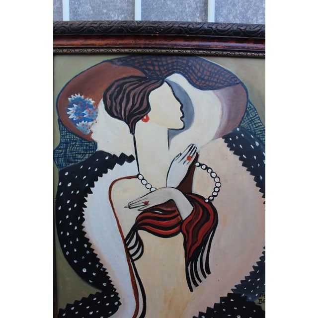 1960s Midcentury Modern Expressionist Nude Oil Painting For Sale - Image 6 of 12