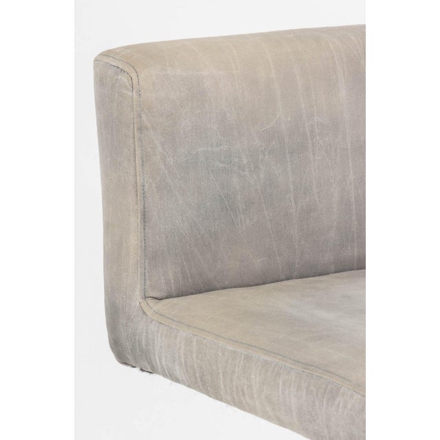 Modern Gray Leather and Chrome Bar Stools, 4 For Sale - Image 11 of 11