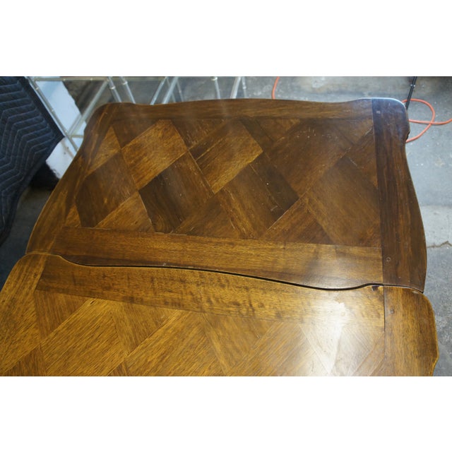 Antique French Walnut Carved Draw Leaf Extendable Dining Table For Sale - Image 9 of 13