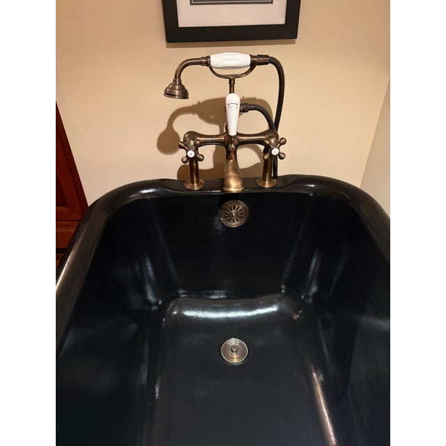 Contemporary Bathtub - Custom Black "Sunrise Specialty" Cast Iron Bathtub. Excellent Condition, in Working Order. For Sale - Image 3 of 8