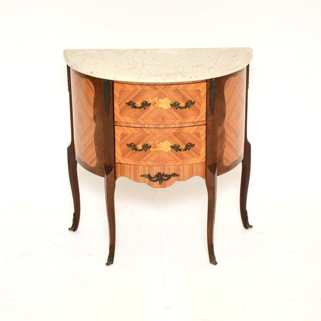 French Side Chest with Marble Top, 1950s For Sale - Image 10 of 10