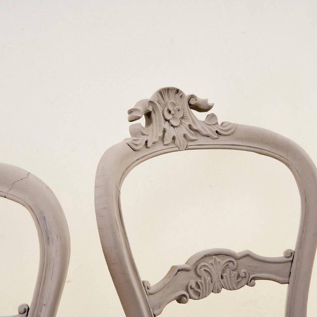 Wood 5 Dove Gray Chairs, 1900s, Set of 5 For Sale - Image 7 of 8