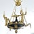 French, 19th century Empire style ceiling fixture of black tôle using six candelabra lights to illuminate the stunning...