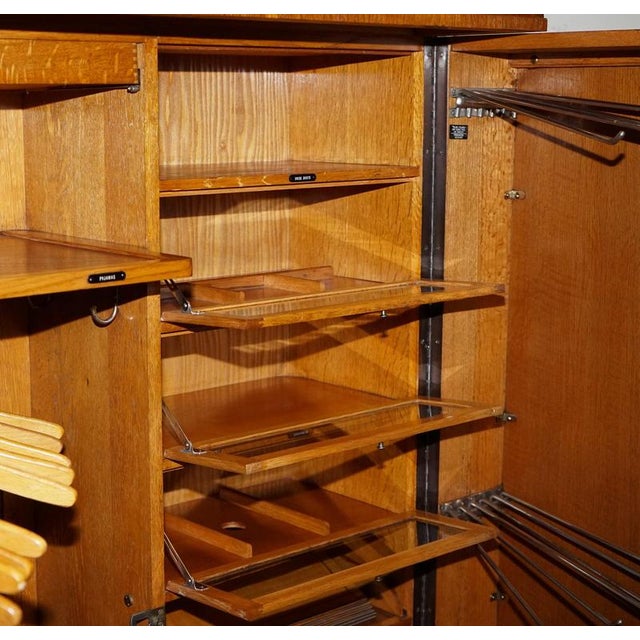 Vintage Art Deco Wardrobe in Oak, 1930s For Sale - Image 11 of 18